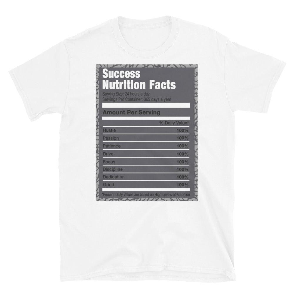 White Success Nutrition Facts Shirt AJ 3 Cool Grey photo