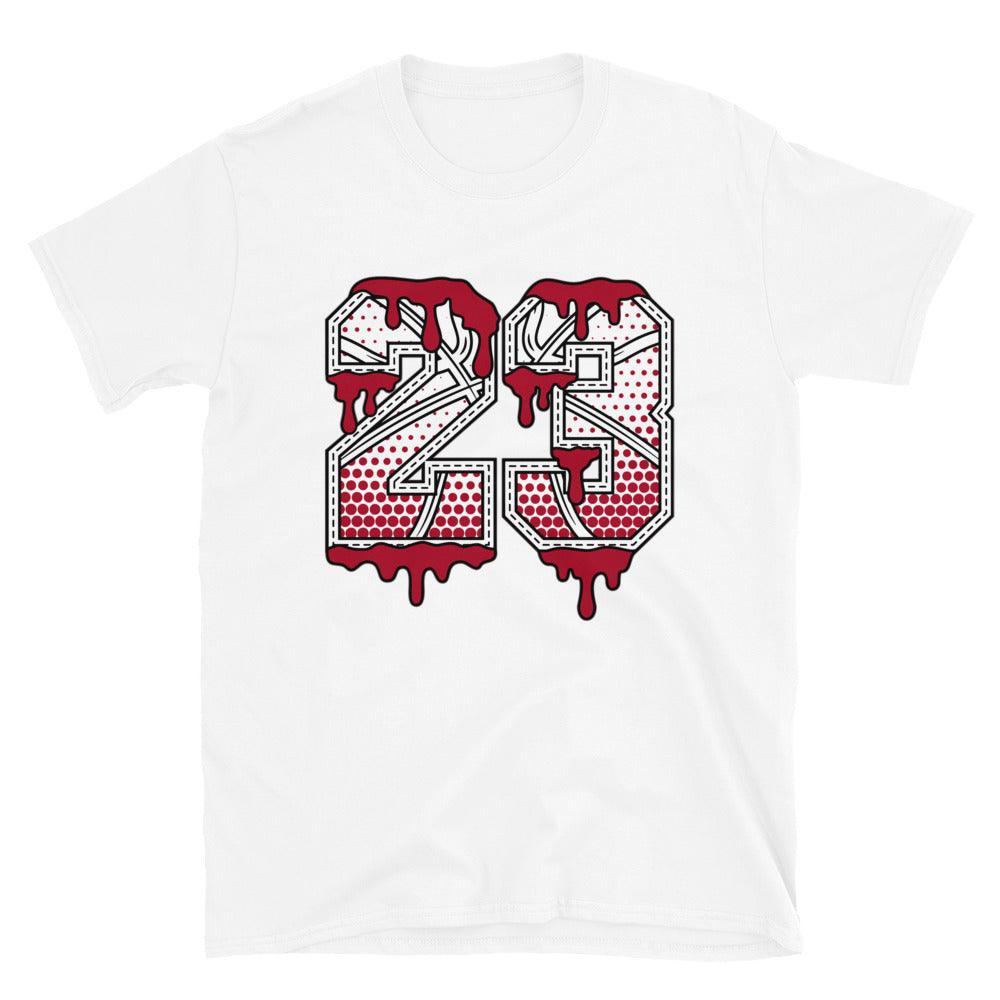 White 23 Ball Shirt AJ 4 Fire Red photo