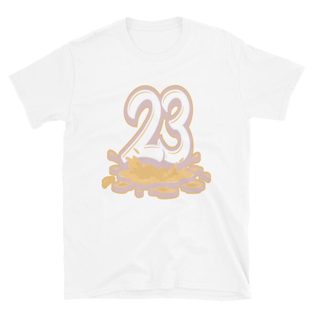 White 23 Melting Shirt AJ 6 Retro Gold Hoops photo