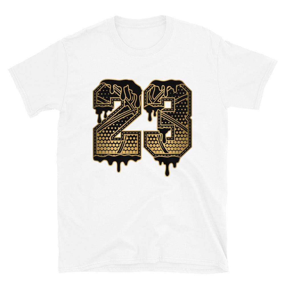 White 23 Ball Shirt AJ 1 Retro High OG Black Metallic Gold photo