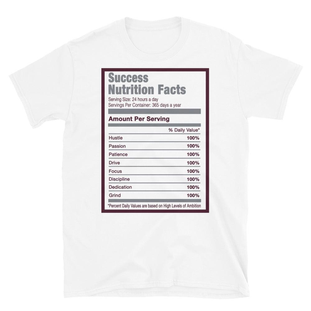 White Success Nutrition Facts Shirt AJ 1 Bordeaux photo