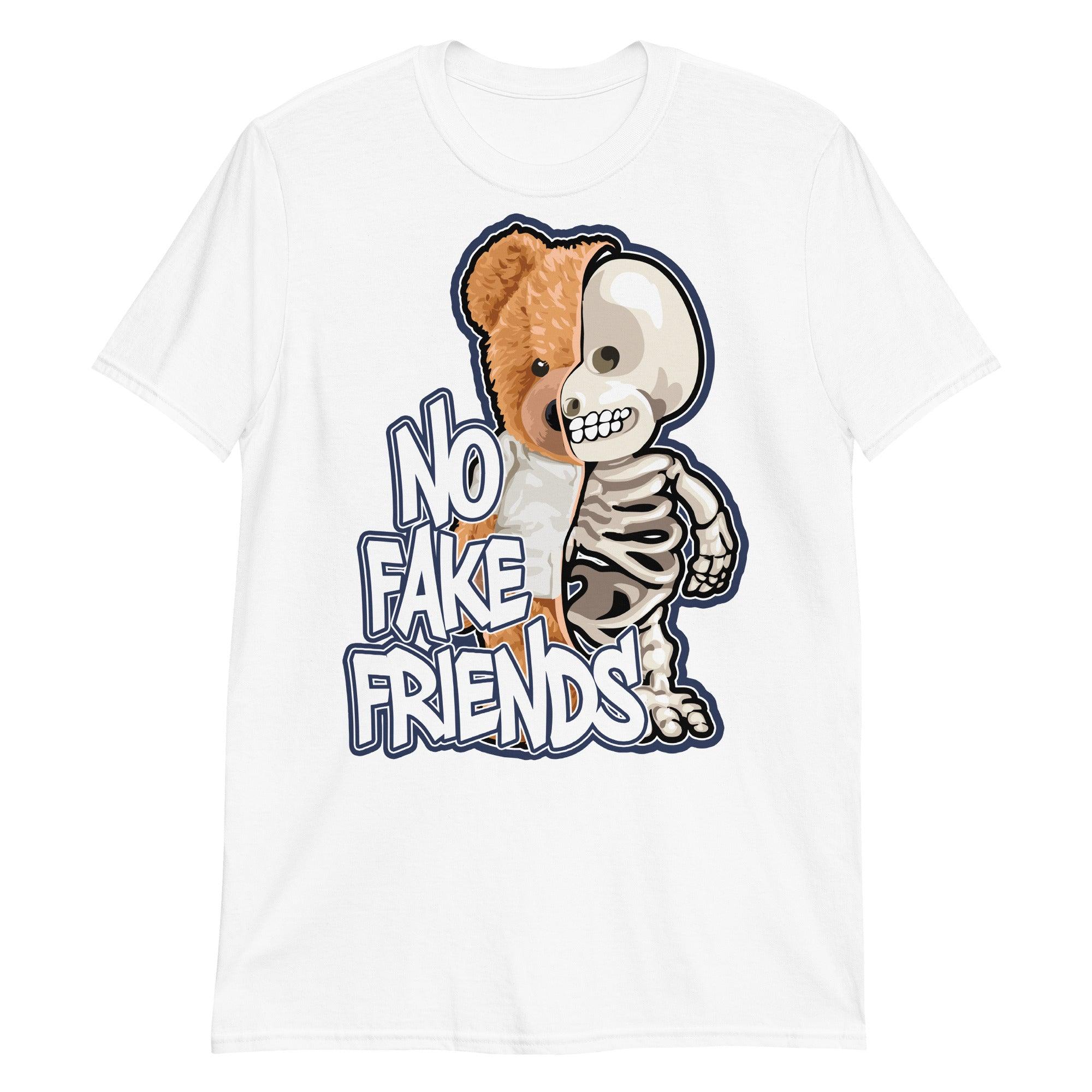 White No Fake Friends Shirt Nike Dunk High Championship Navy photo