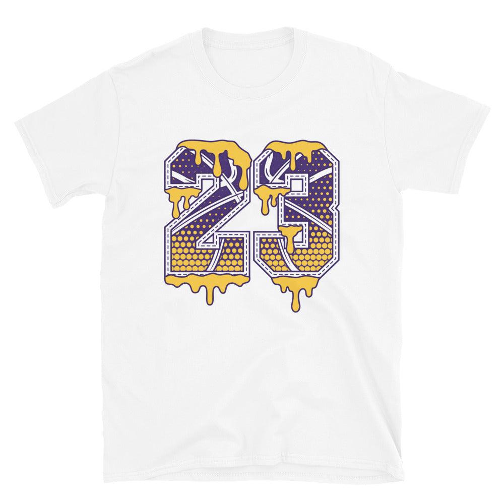 White 23 Ball Shirt Nike Dunk High Lakers photo