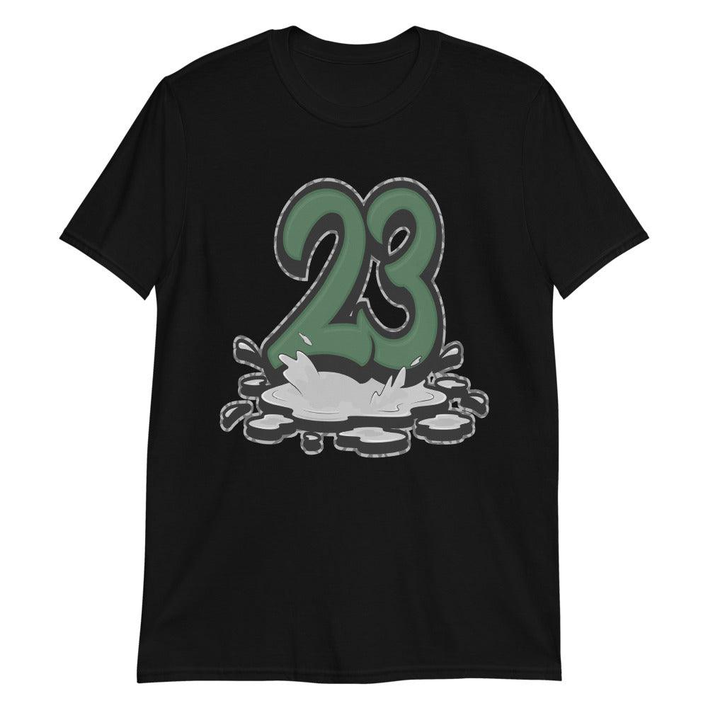 Black Number 23 Splash Shirt Jordan Pine Green 3s photo