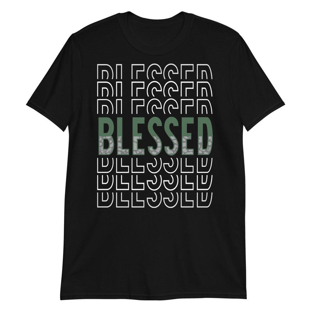 Black Blessed Shirt Jordan 3s Pine Green photo