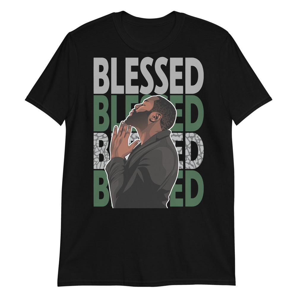 Black God Blessed Shirt Jordan 3s Pine Green photo