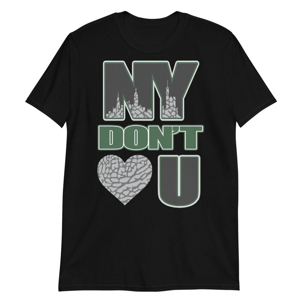 Black NY Don't Love You Shirt Jordan 3 Pine Green photo