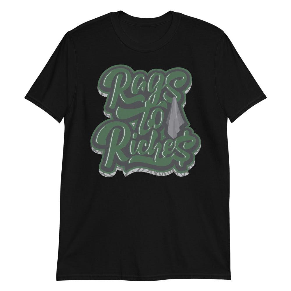 Black Rags To Riches Shirt Jordan 3s Pine Green photo