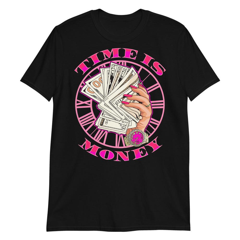 Time Is Money Sneaker Tee Jordan 14s Low Shocking Pink photo