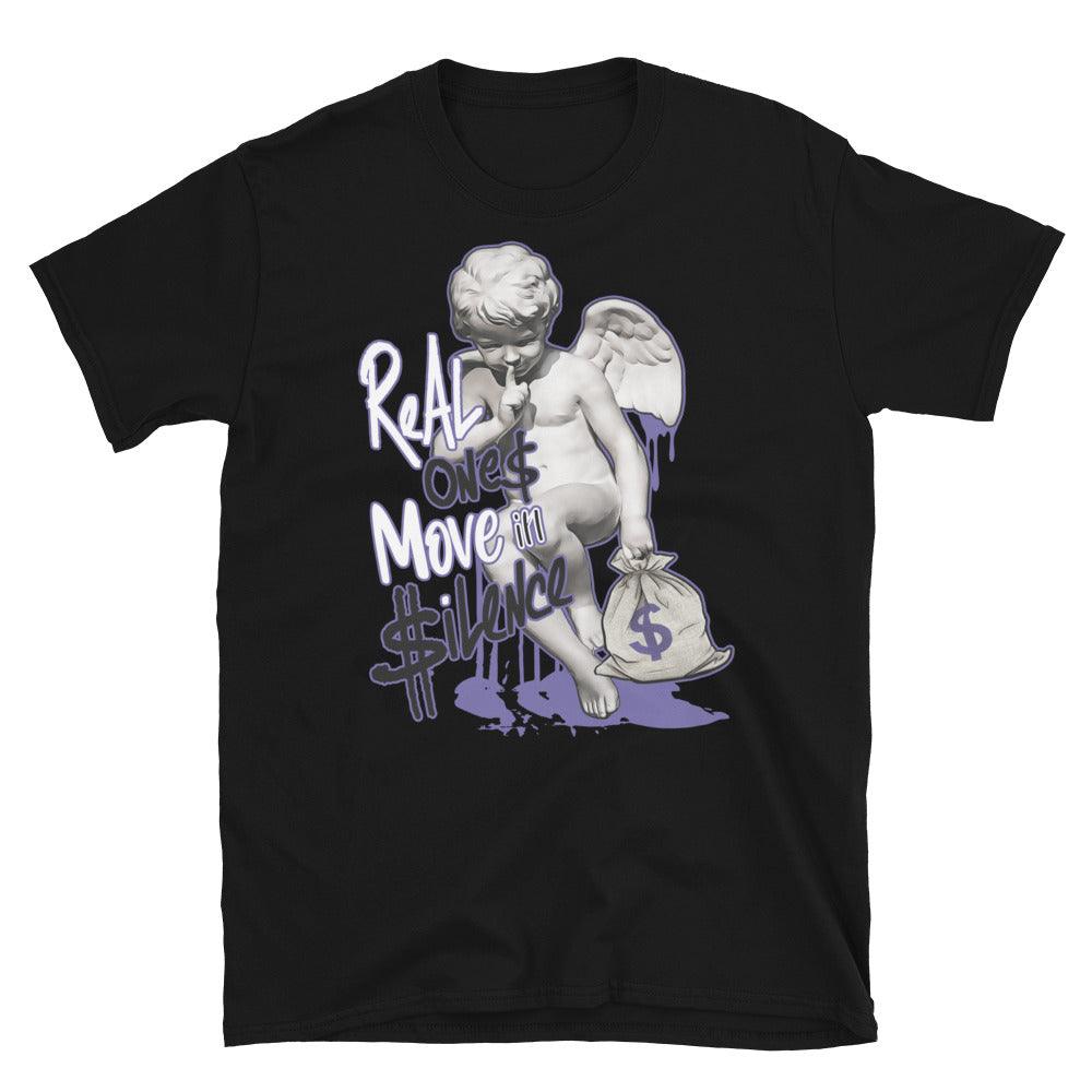 Move in Silence Shirt Jordan 1s Mid White Black Purple photo