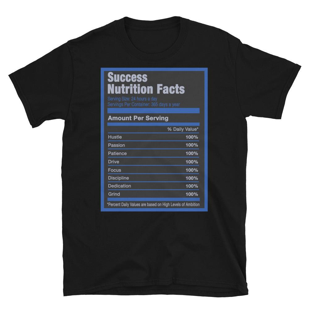 Black Success Nutrition Facts Shirt AJ 5 Racer Blue Shirt photo