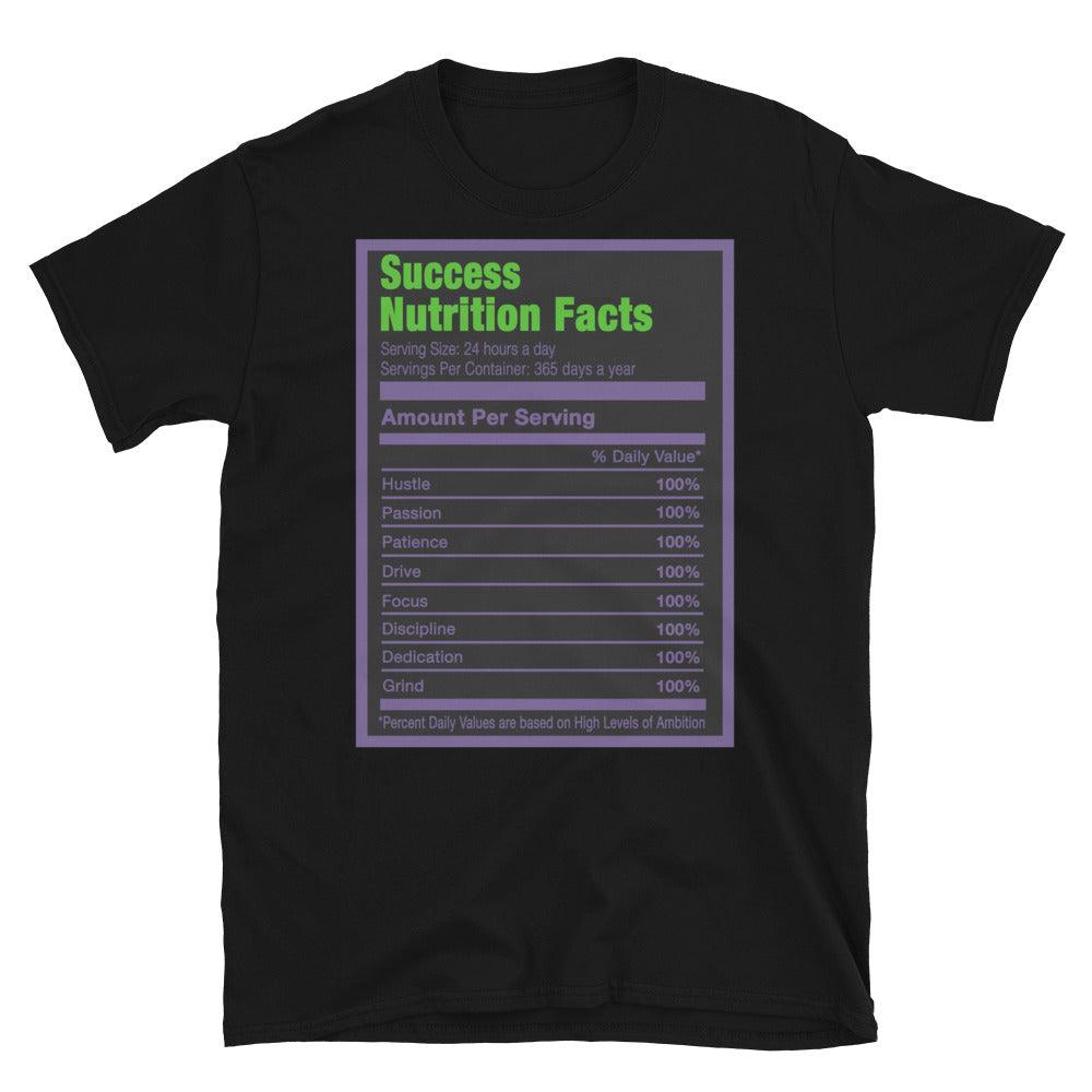 Black Success Nutrition Facts Shirt AJ 13 Court Purple photo