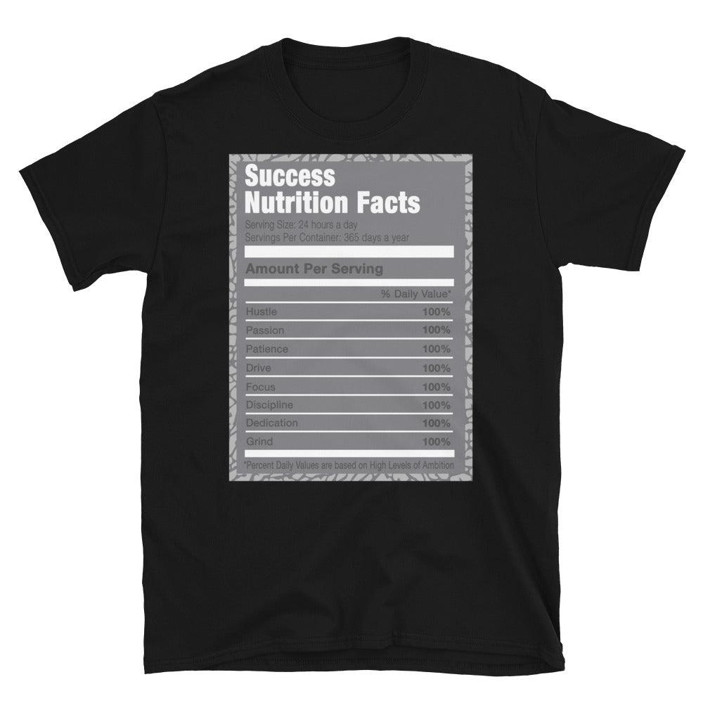 Black Success Nutrition Facts Shirt AJ 3 Cool Grey photo