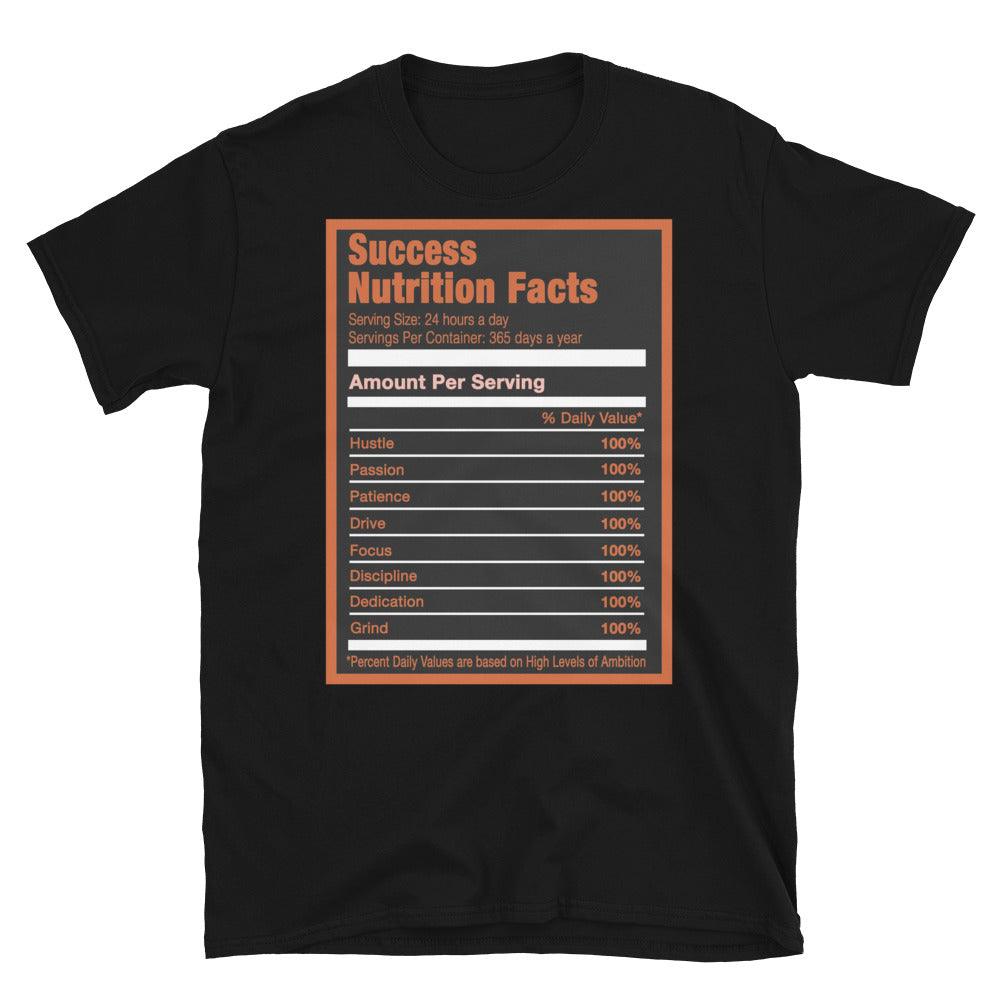 Success Nutrition Facts T-Shirt AJ 1 Mid Orange Black photo