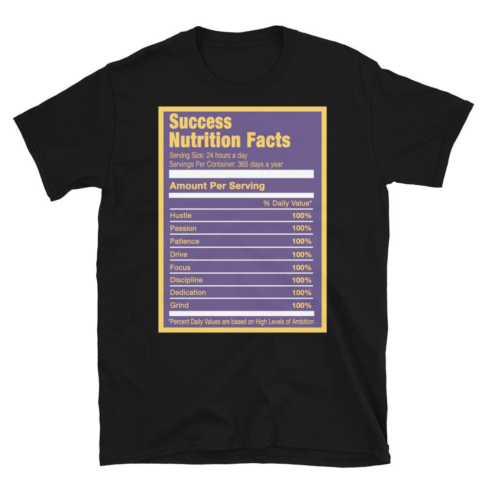 Black Success Nutrition Facts Shirt Nike Dunk High Lakers photo