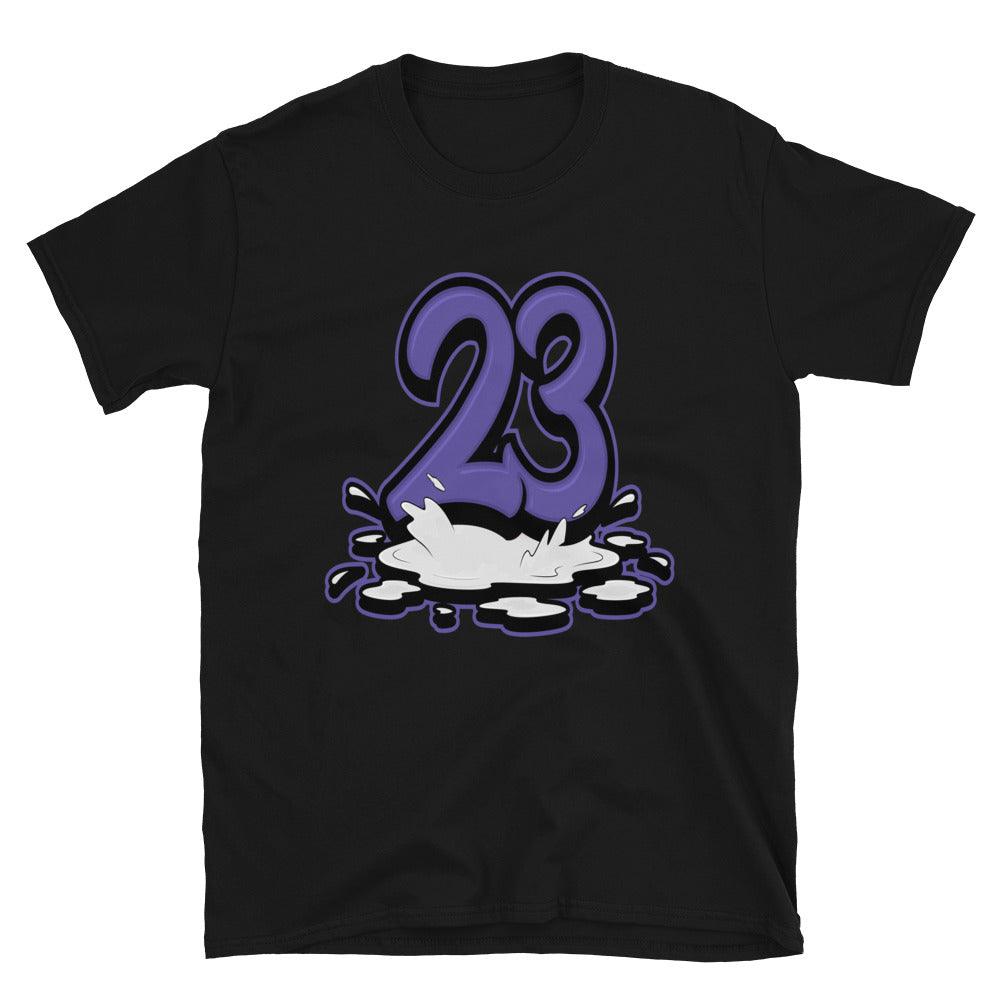 Black 23 Melting Shirt AJ 1 Mid White Black Purple photo