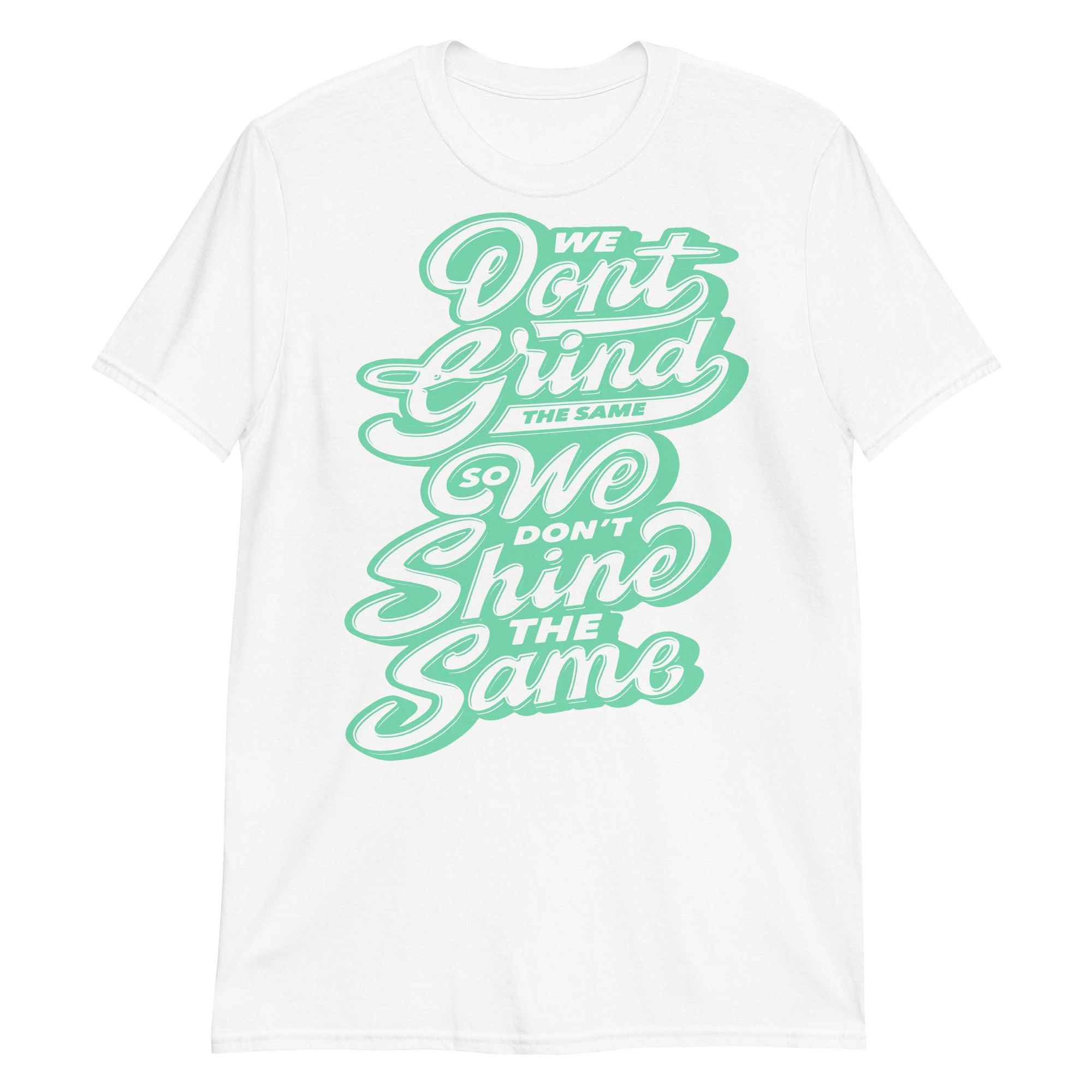 White We Don't Grind Shirt Nike Dunks Low Green Glow photo