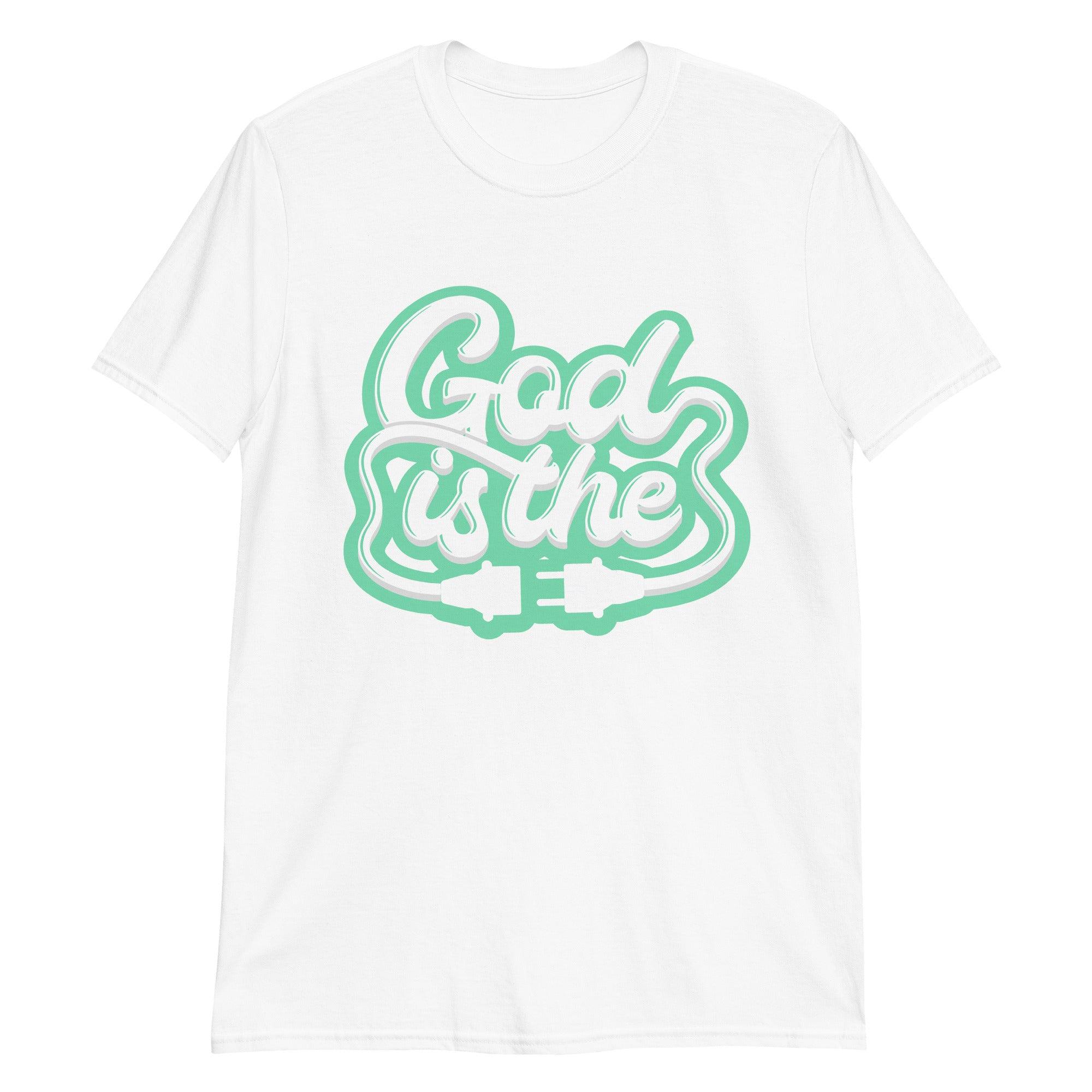 God Is The Shirt Nike Dunk Low Green Glow Sneakers photo