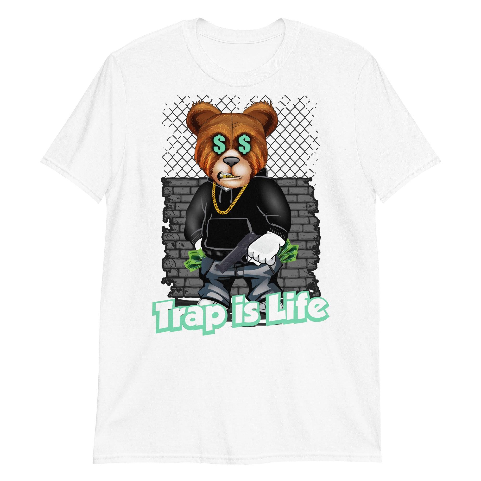White Trap is Life Shirt Nike Dunks Low Green Glow photo