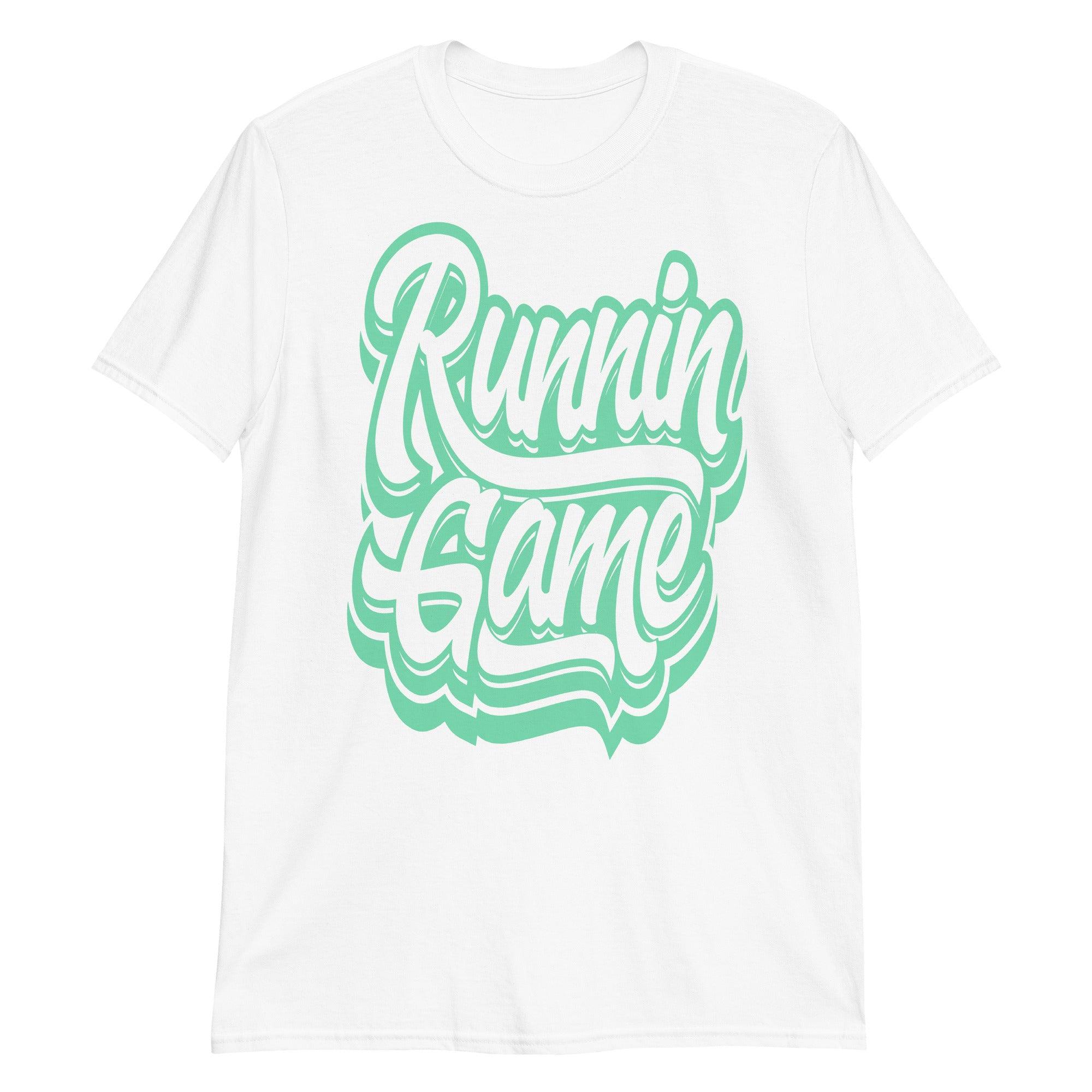 White Runnin Game Shirt Nike Dunk Low Green Glow photo