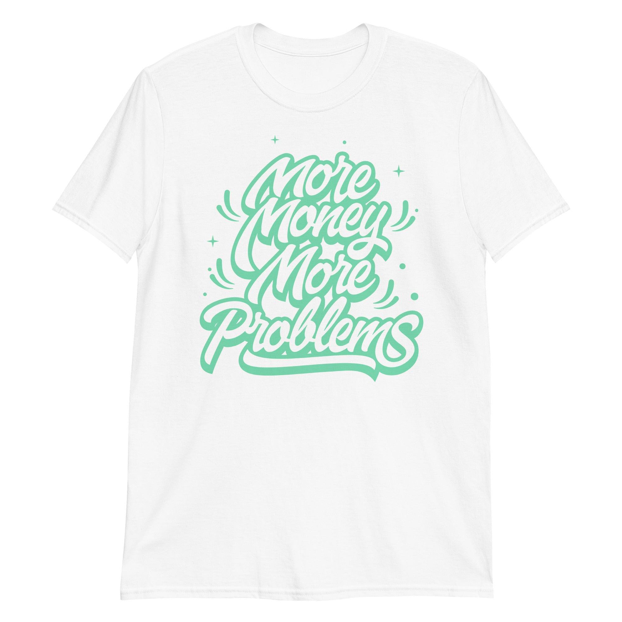 White More Money More Problems Shirt Nike Dunk Low Green Glow photo