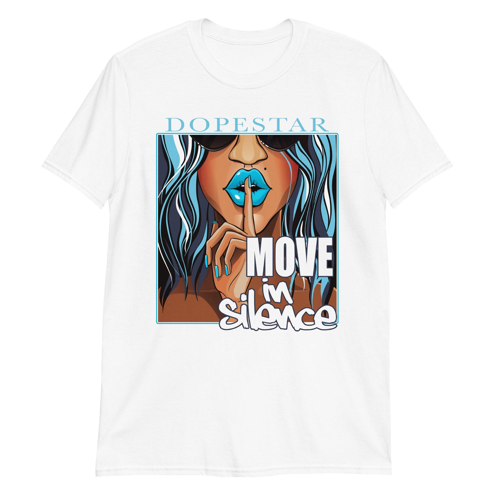 White Move In Silence Shirt AJ 1 Low UNC 2021 photo