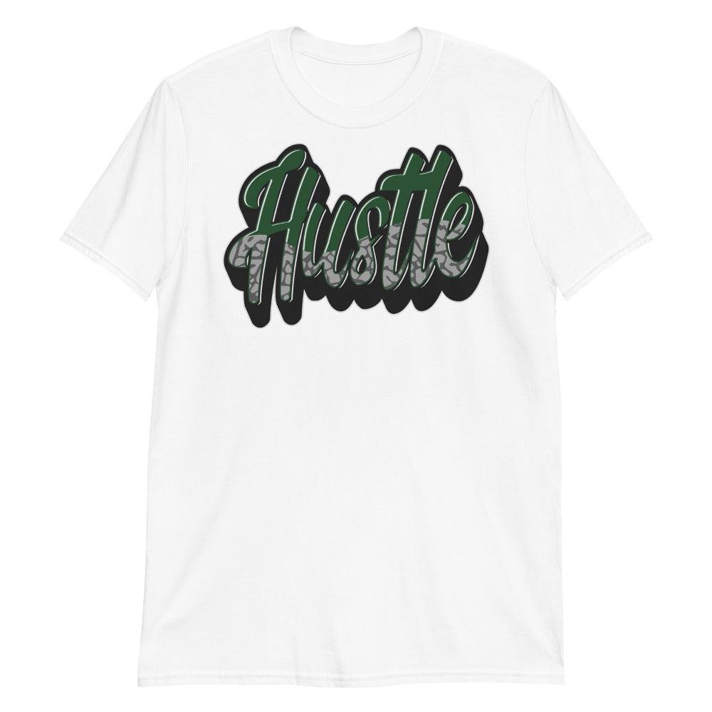 White Hustle Shirt Jordan 3s Pine Green photo
