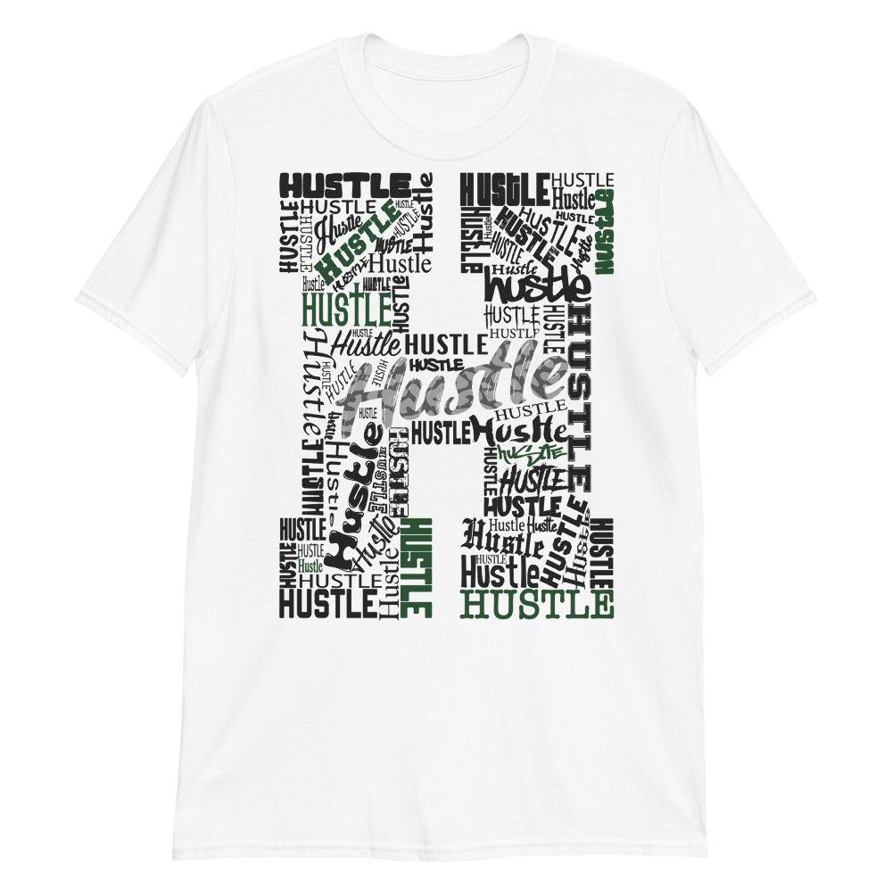 White H For Hustle Shirt Jordan 3s Pine Green photo