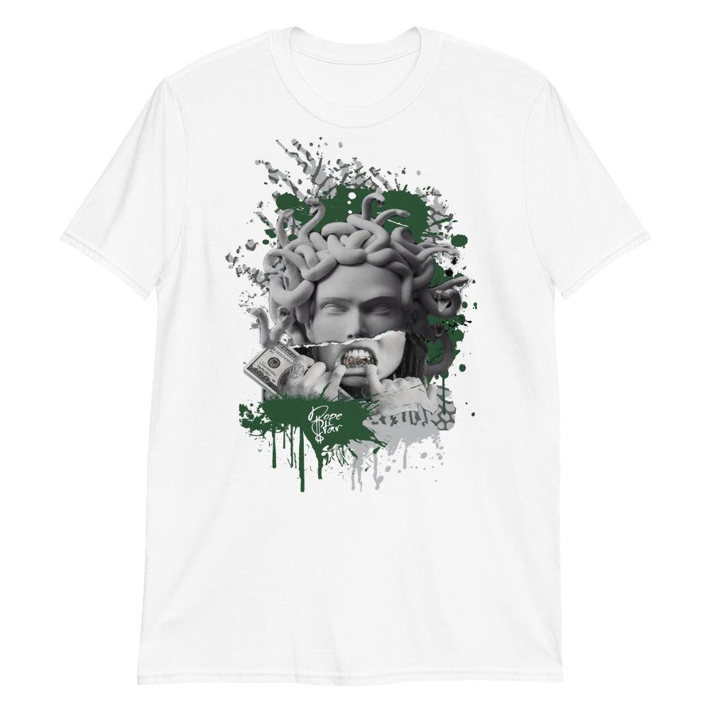 White Medusa Shirt Jordan 3s Pine Green photo
