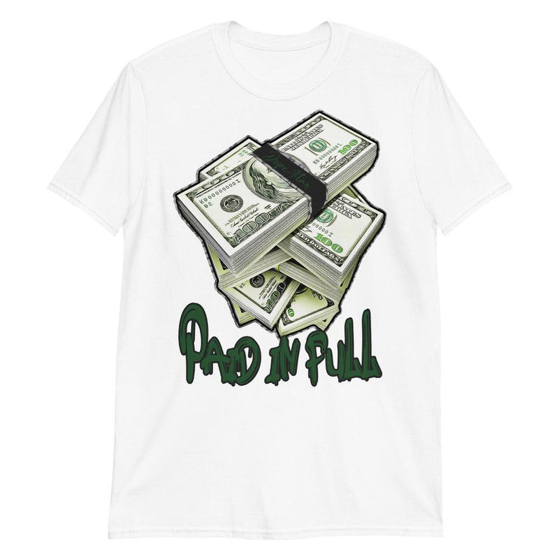 White Paid In Full Jordan Pine Green 3s Shirt photo
