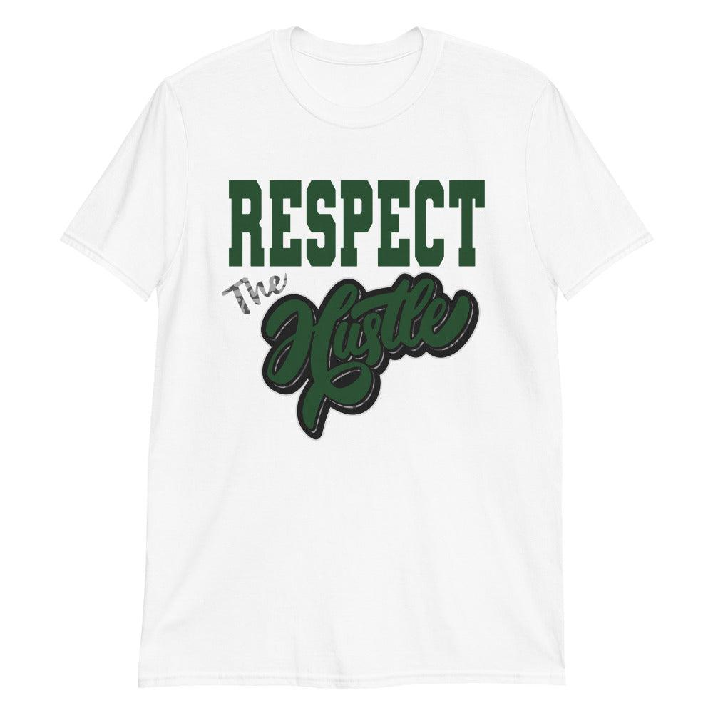 White Respect The Hustle Shirt Jordan 3s Pine Green photo