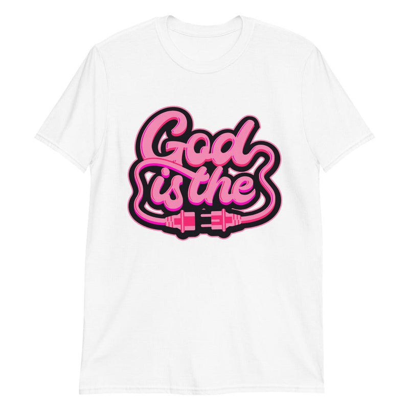 White God Is Shirt Jordan 14s Low Shocking Pink photo