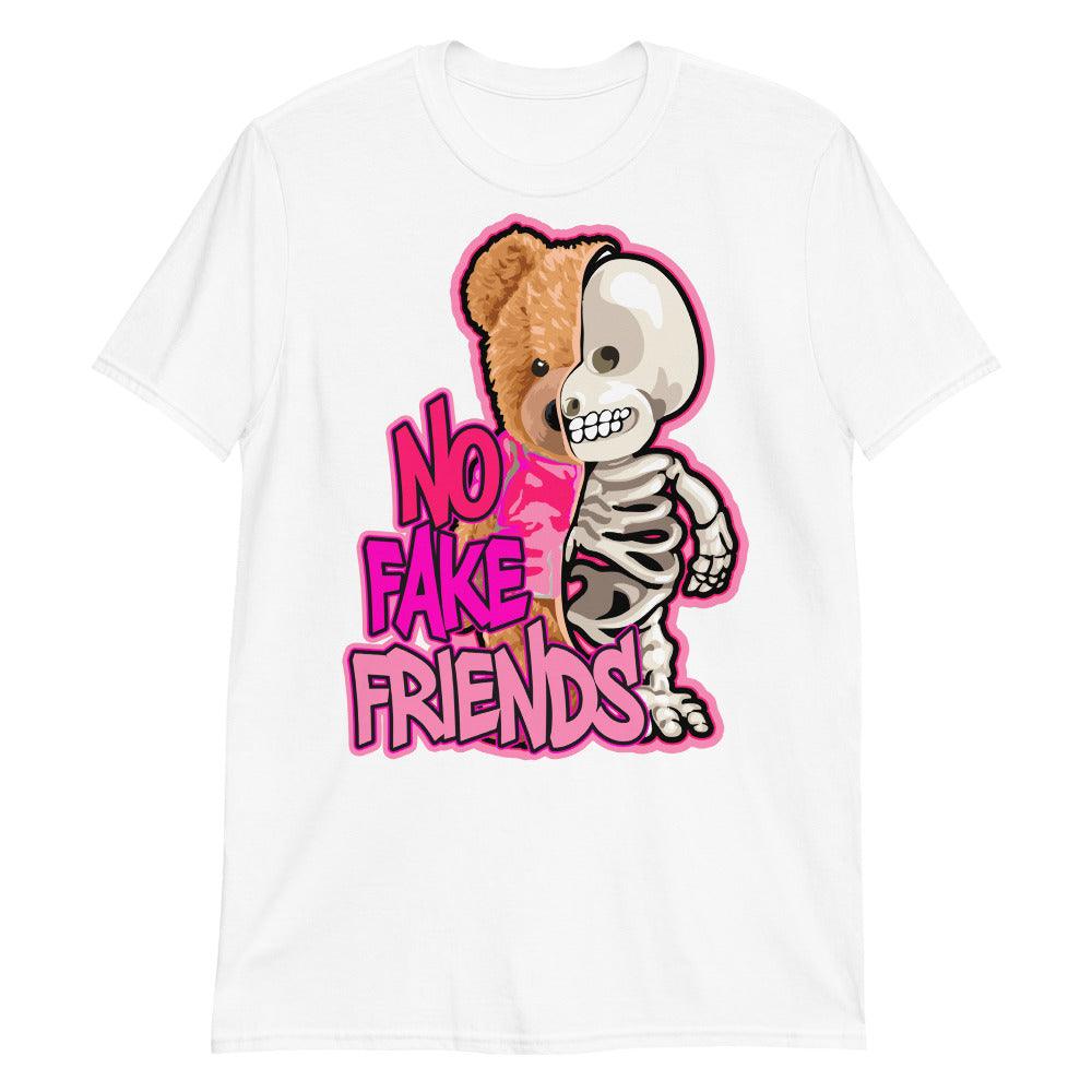 White No Fake Friends Shirt Jordan 14s Low Shocking Pink photo