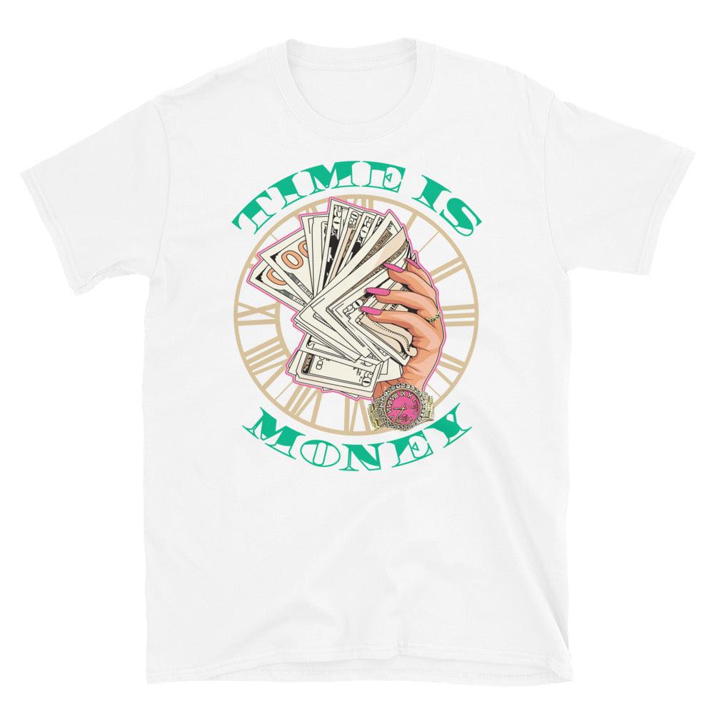 White Time Is Money Shirt AJ 1 Mid Paint Drip GS photo