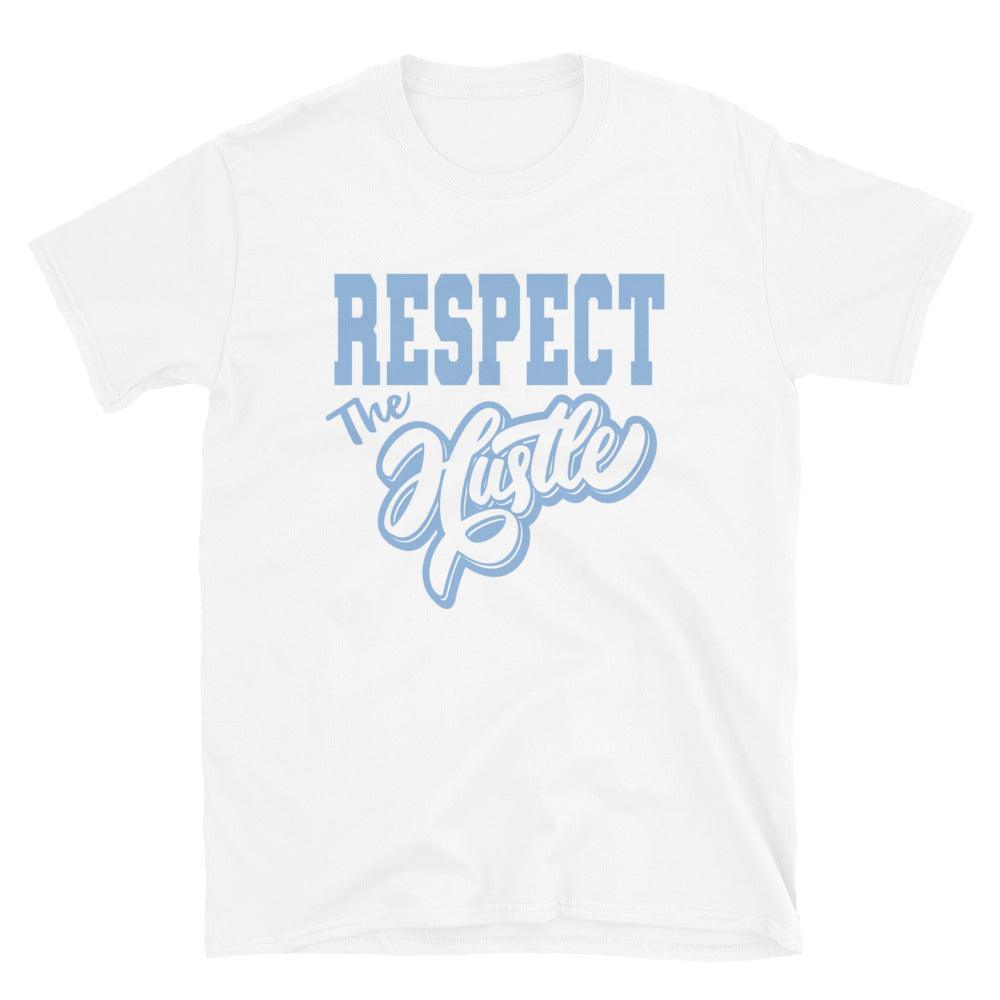 White Respect The Hustle Shirt AJ 6s Retro GG Still Blue photo