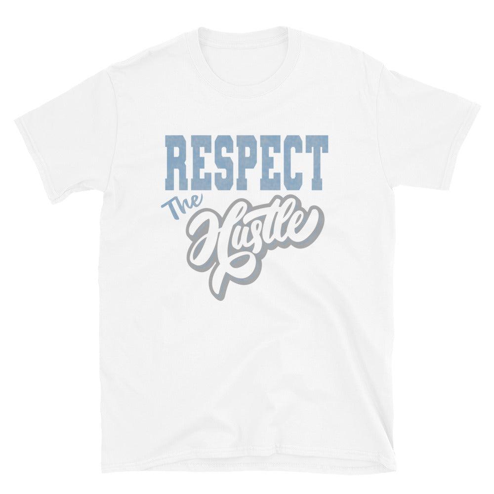 White Respect The Hustle Shirt AJ 1 Retro High OG Hyper Royal photo