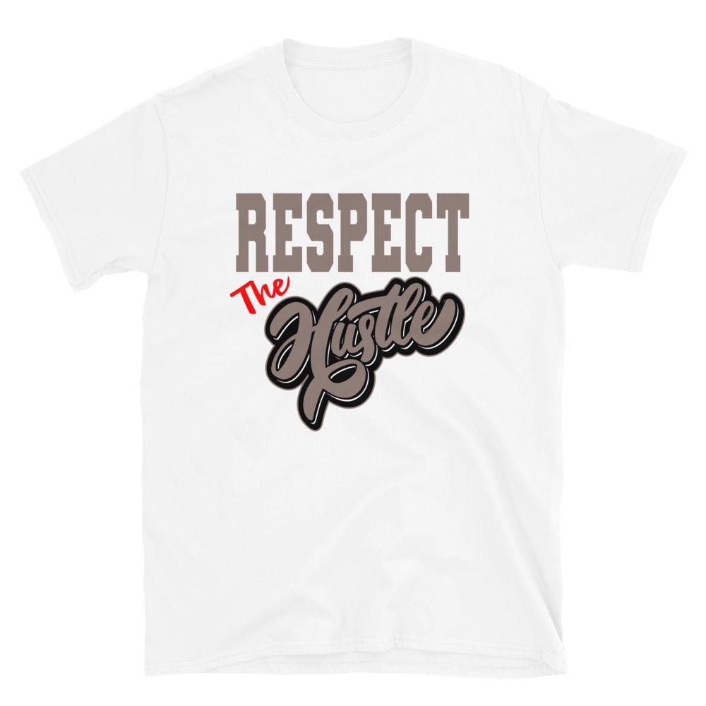 White Respect The Hustle Shirt AJ 4 Taupe Haze photo