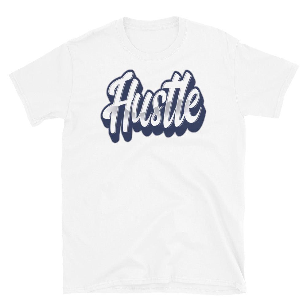 White Hustle Shirt Air Jordan 1 Retro High Golf Patent Midnight Navy photo