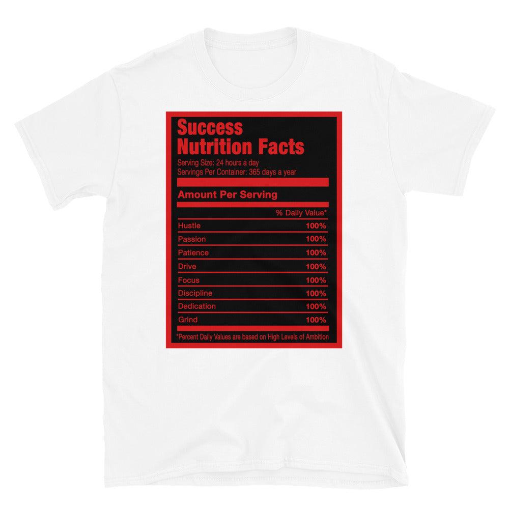 White Success Nutrition Facts Shirt AJ 9 Retro Chile Red photo