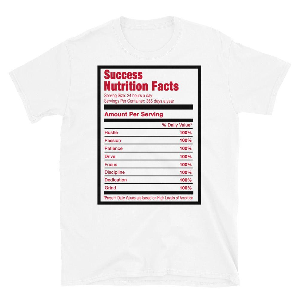 White Success Nutrition Facts Shirt AJ 4 Fire Red photo
