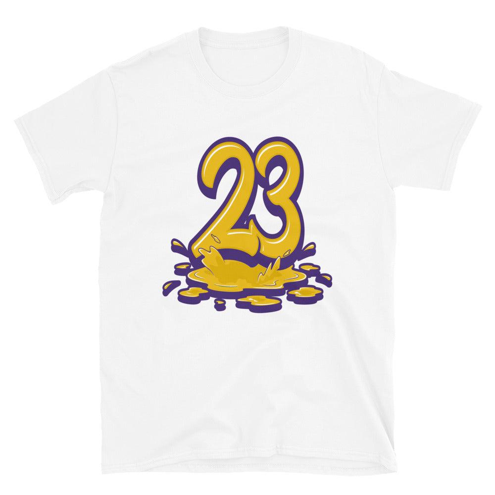 White 23 Melting Shirt Nike Dunk High Lakers photo