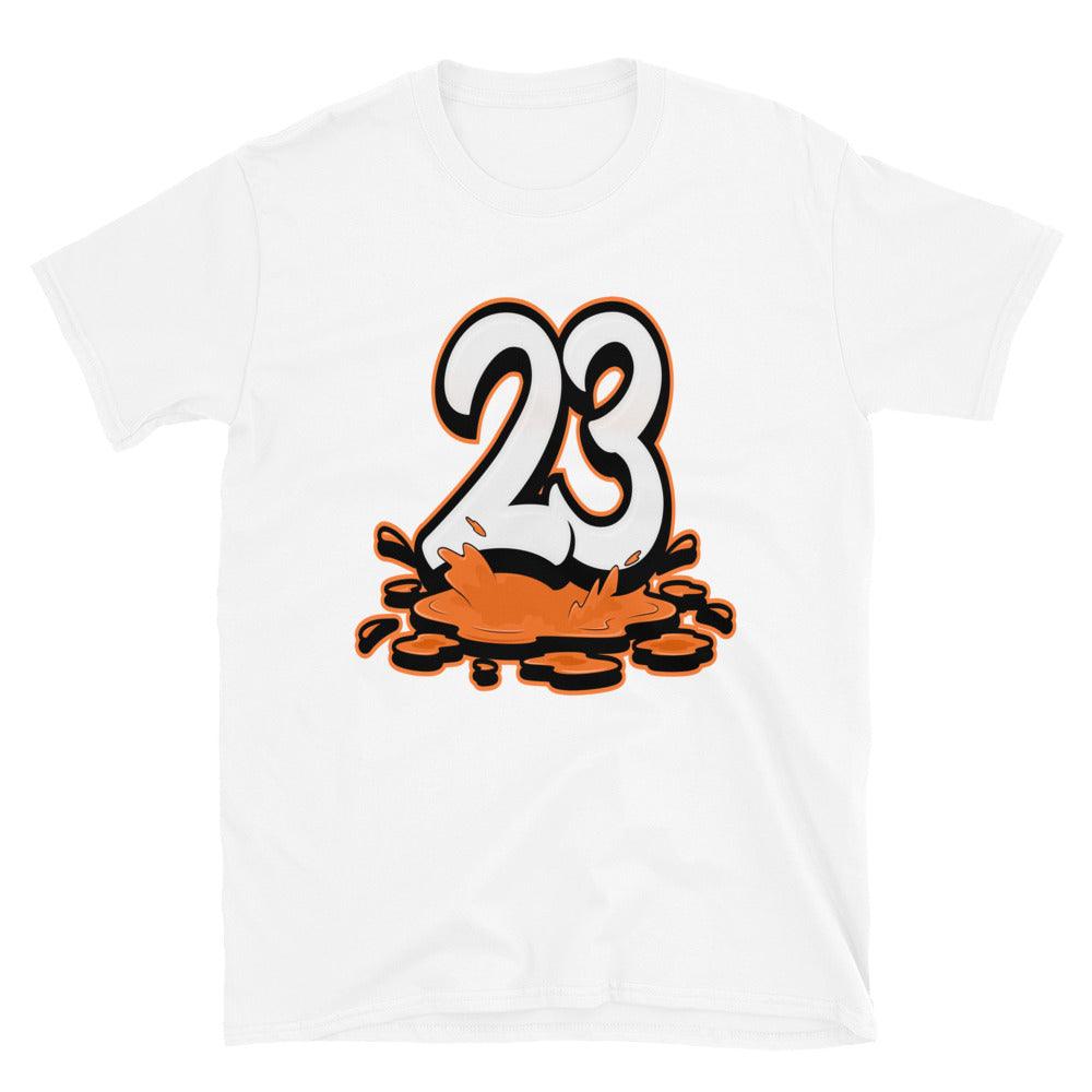 White 23 Melting Shirt AJ 1 Retro High Electro Orange photo