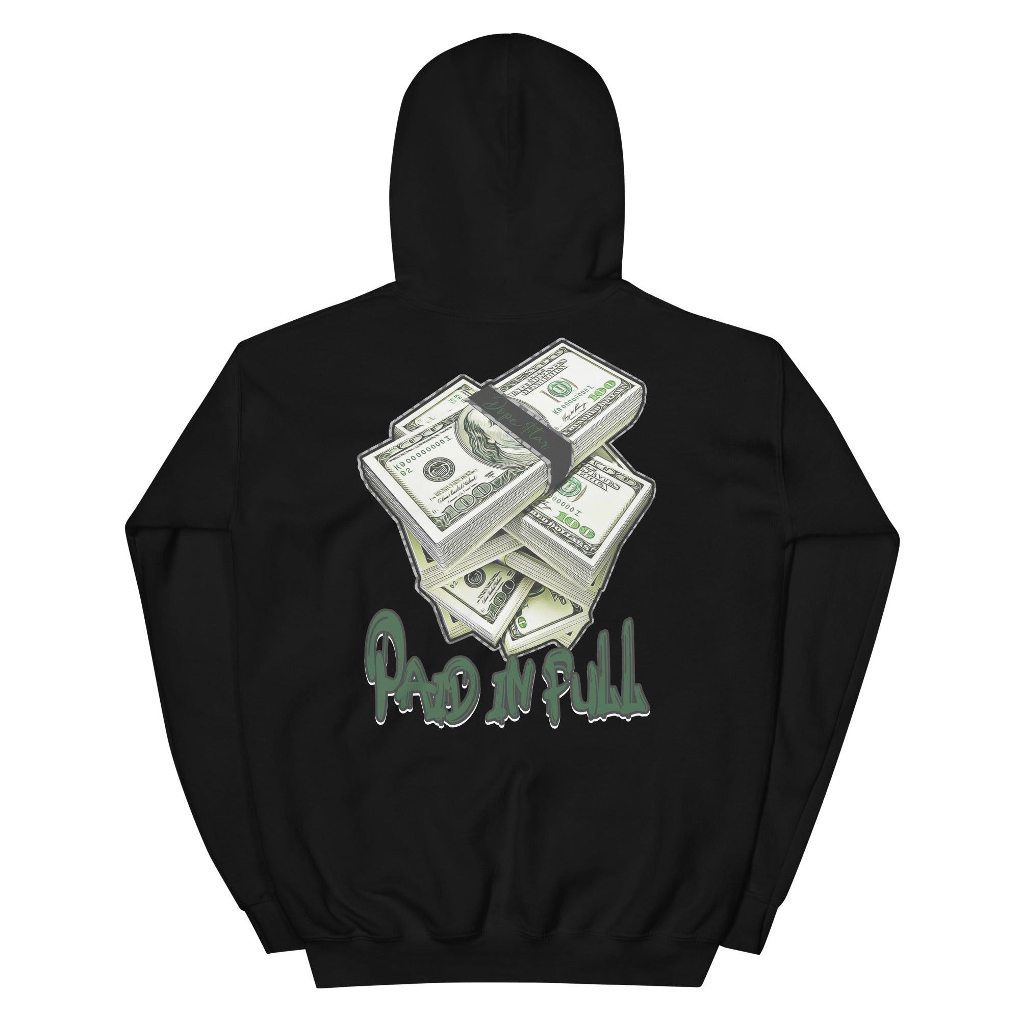 Black Paid In Full Hoodie Jordan 3s Pine Green photo