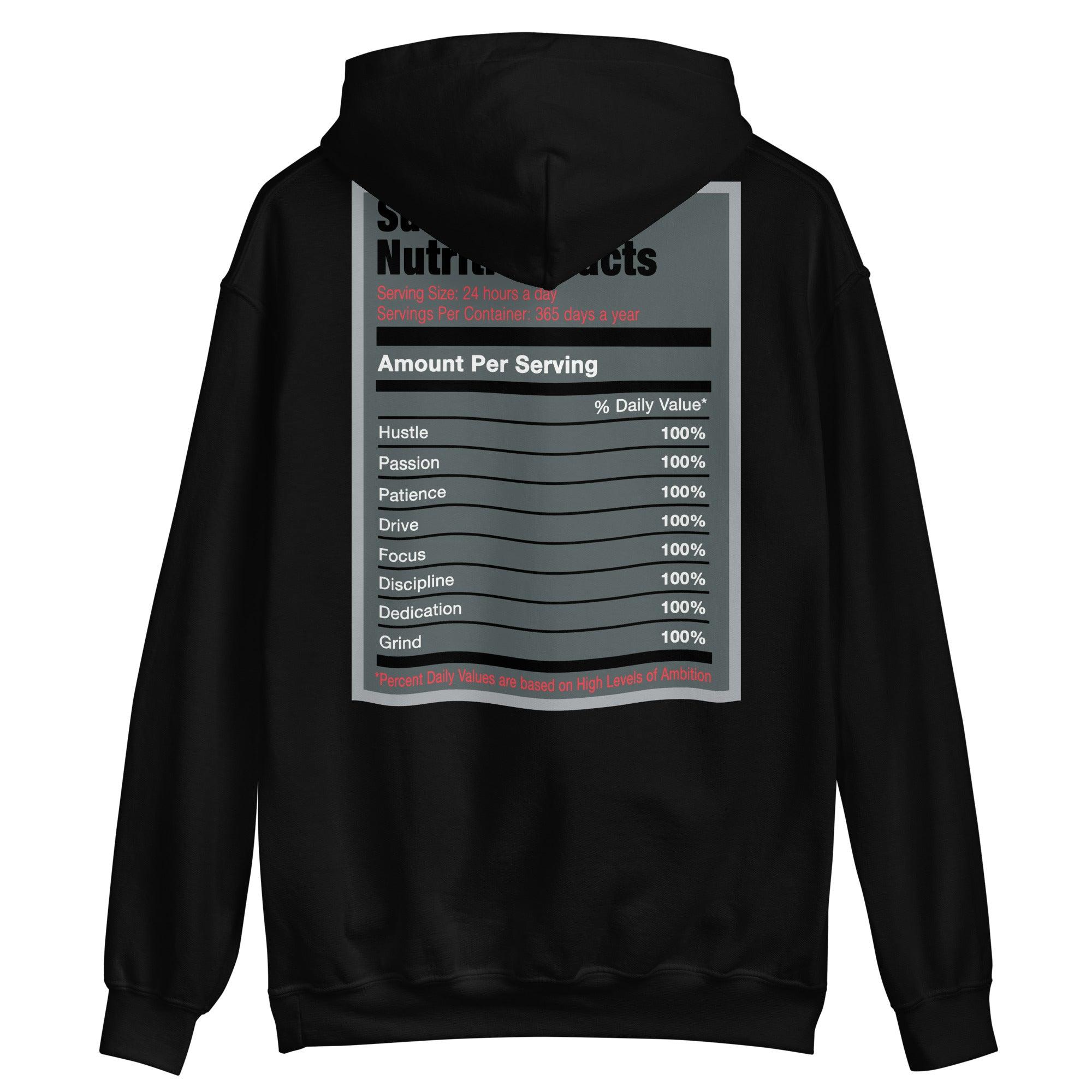 Black Success Nutrition Facts Hoodie AJ 4s Infrared photo