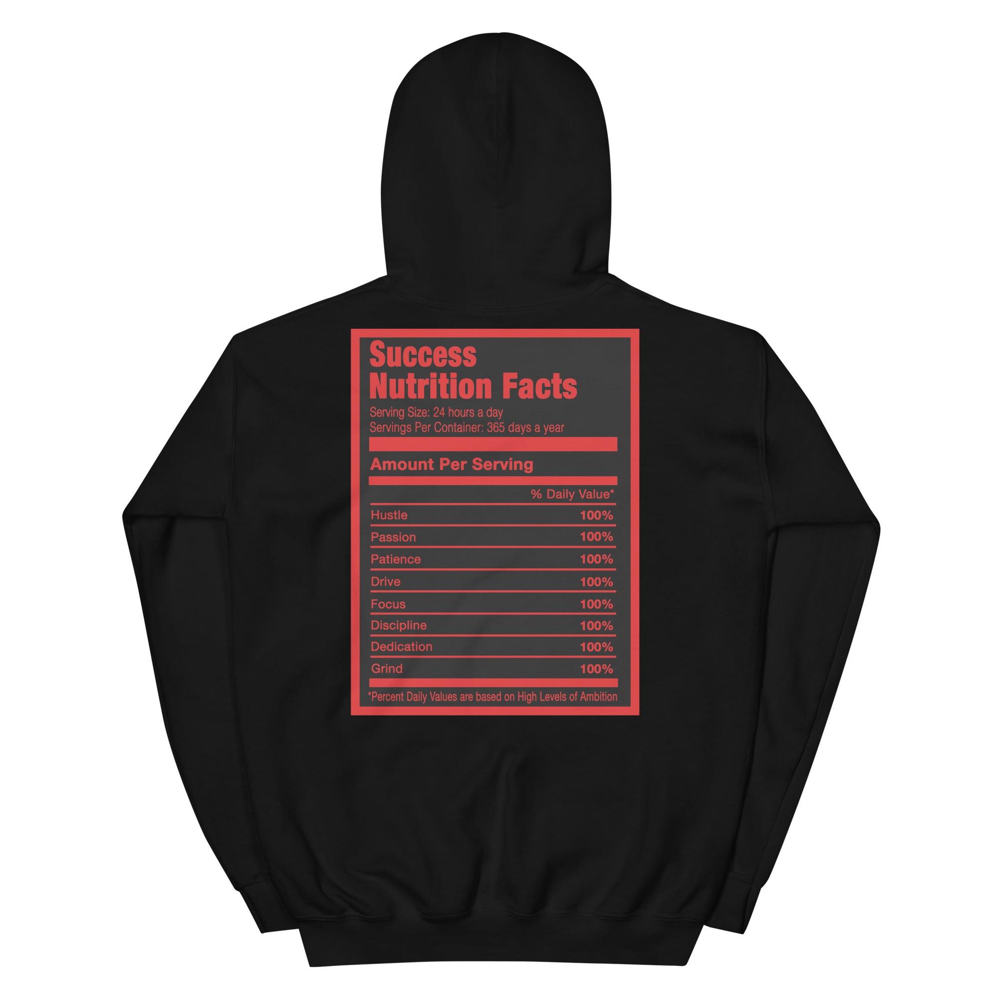 Black Success Nutrition Facts Hoodie AJ 9 Retro Chile Red photo