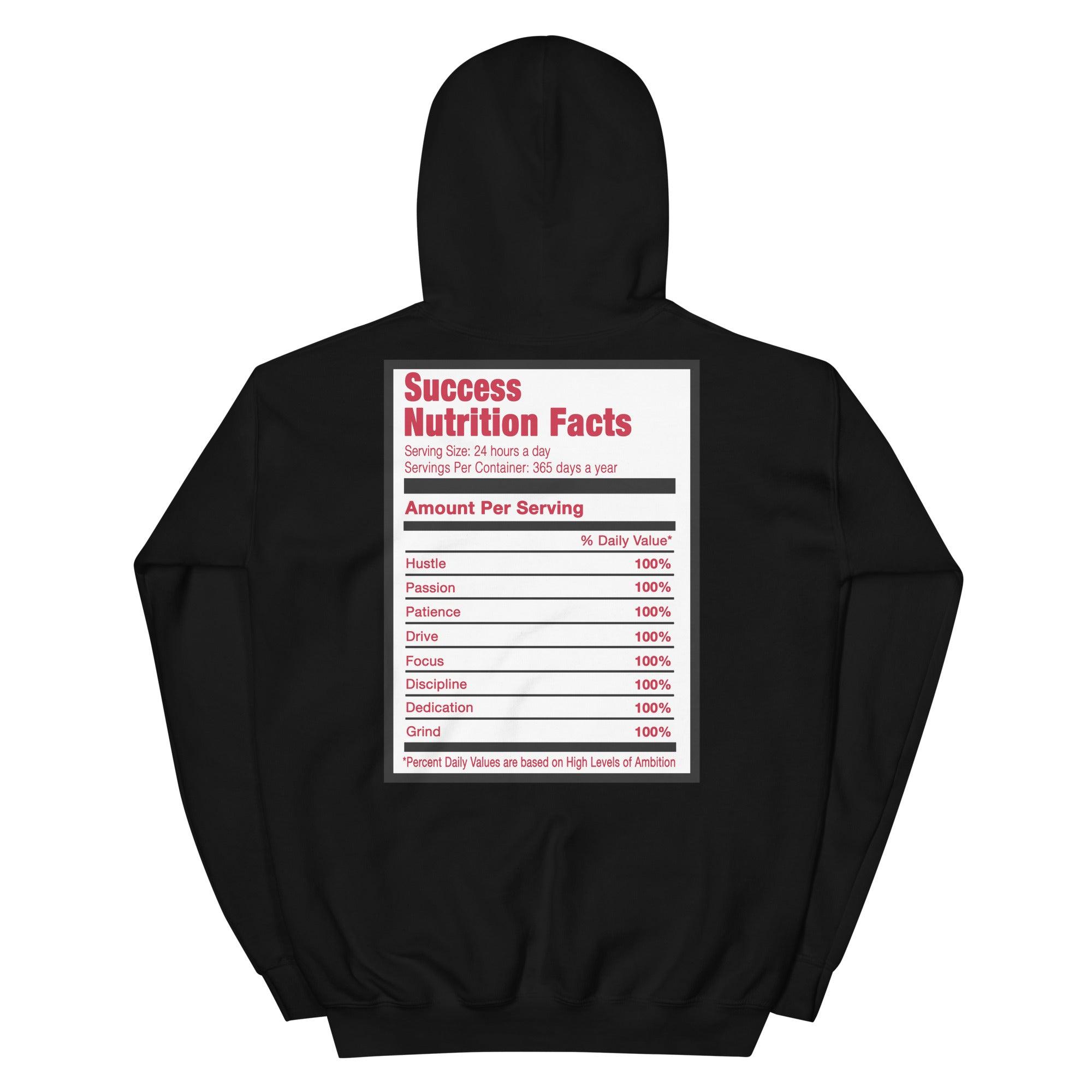 Black Success Nutrition Facts Hoodie AJ 4 Fire Red photo