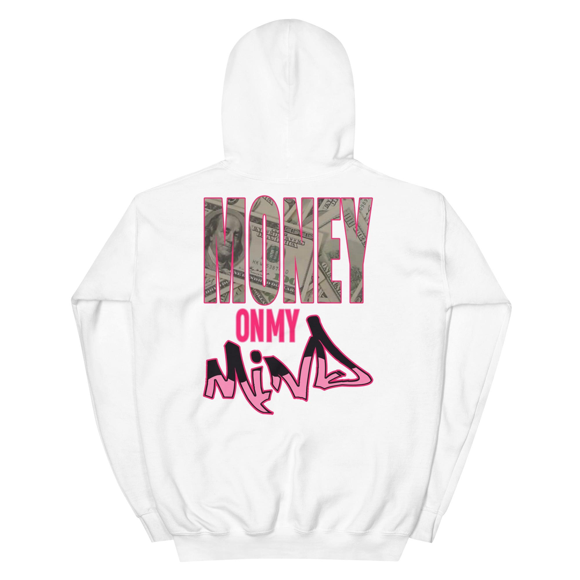 White Money On My Mind Hoodie AJ 14s Low Shocking Pink photo 
