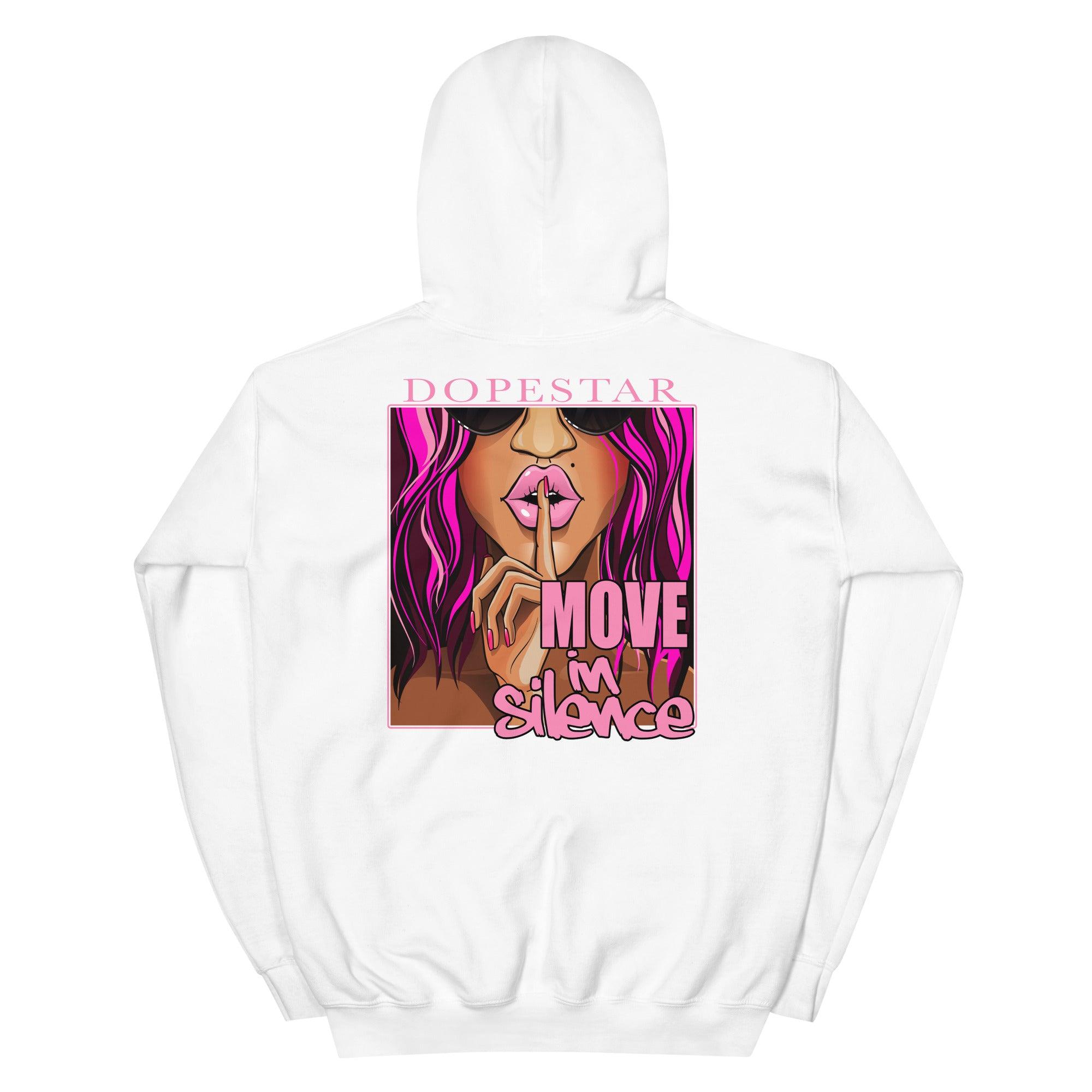 White Move In Silence Hoodie AJ 14s Low Shocking Pink photo