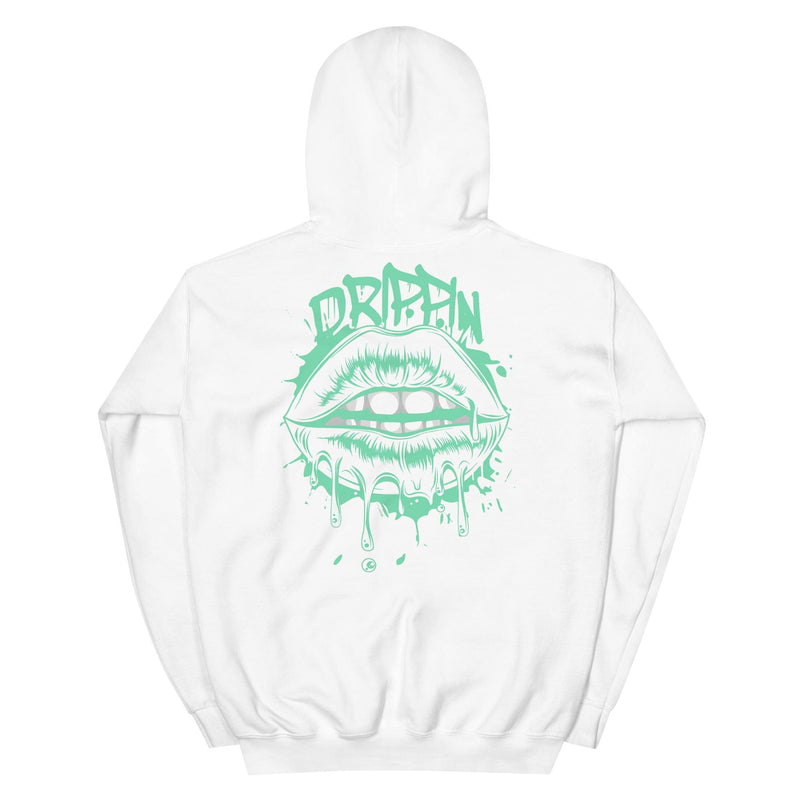 White Drippin Lips Hoodie Nike Dunk Low Green Glow photo