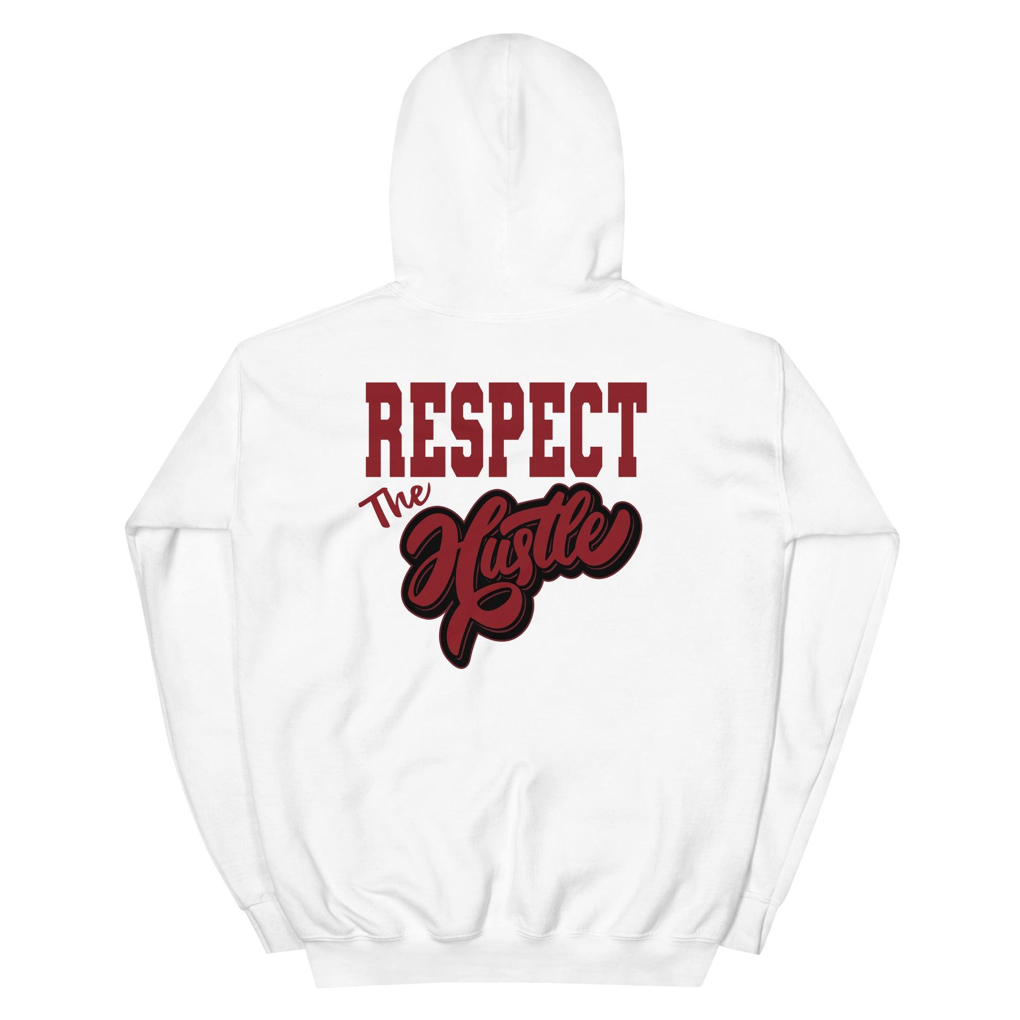 White Respect The Hustle Hoodie AJ 12s Retro Reverse Flu Game photo